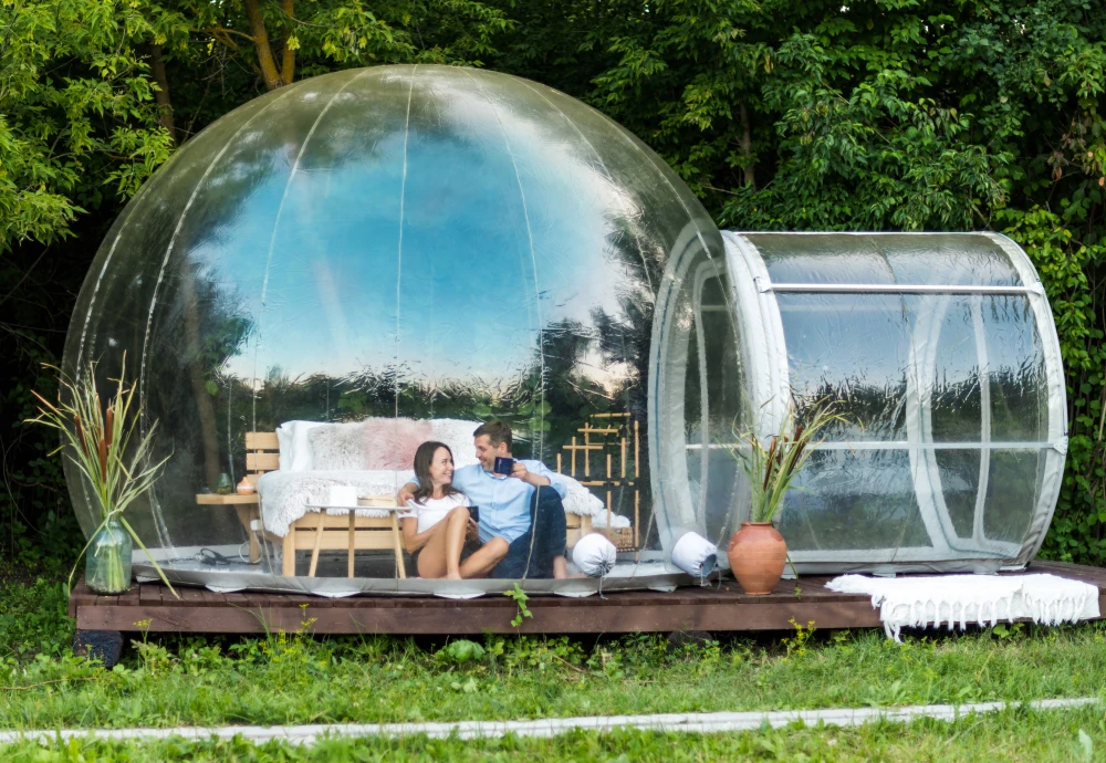 camping tent with transparent roof